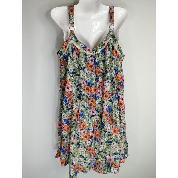 Wild Fable Women Floral Tiered Mini Dress Multicolor XL NWT Boho Coastal Prairie - Picture 7 of 9